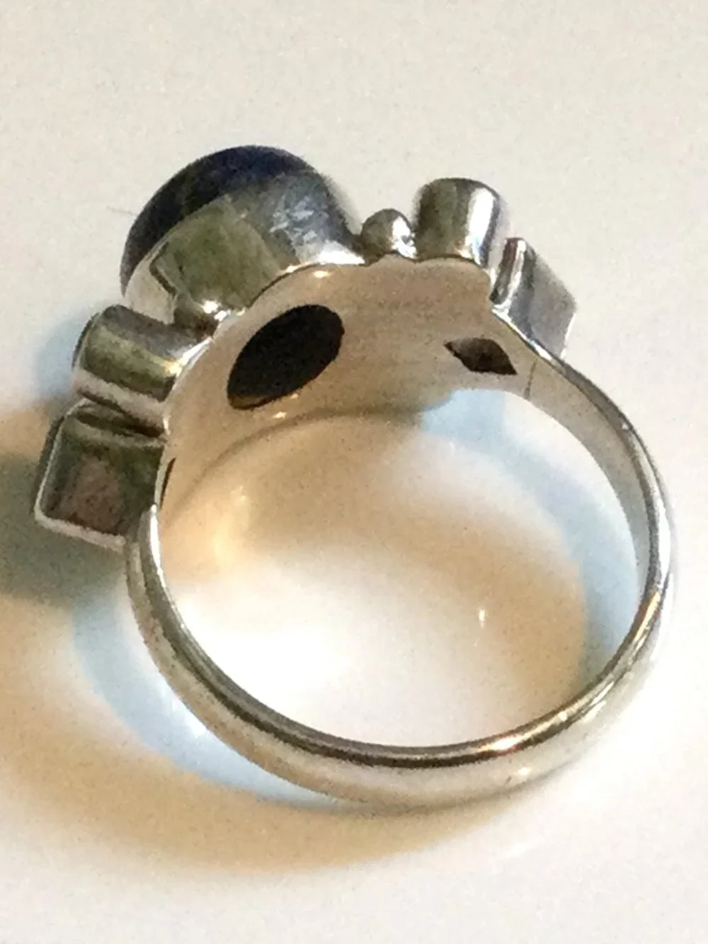 SLG 925 India Sterling Silver Lapis Amethyst Citrine Ring SZ 8